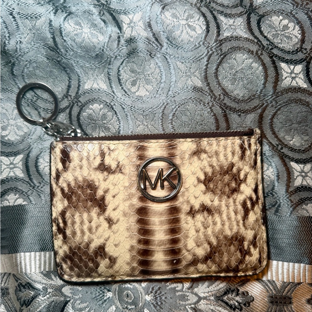 Michael Kors Brown Snake Print Card Holder